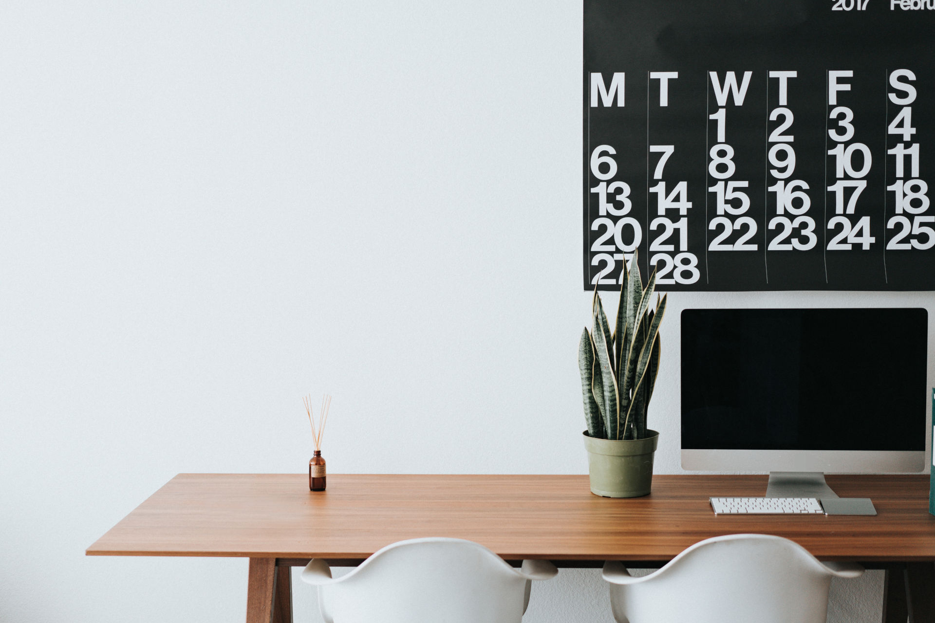 Clean minimalist office.